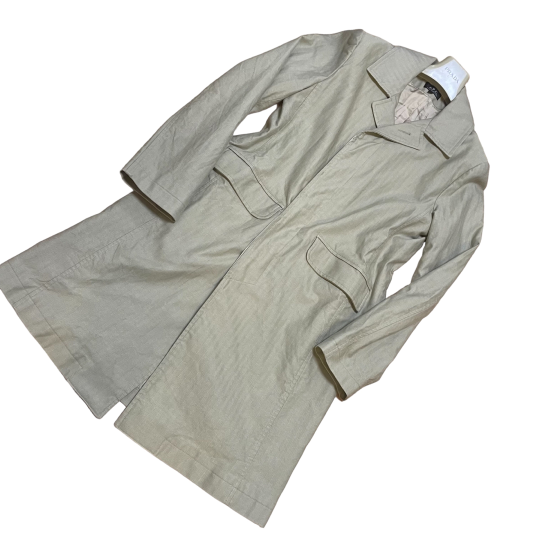 A.P.C - 良品 A.P.C. ステンカラーコート 比翼仕立て ストライプ
