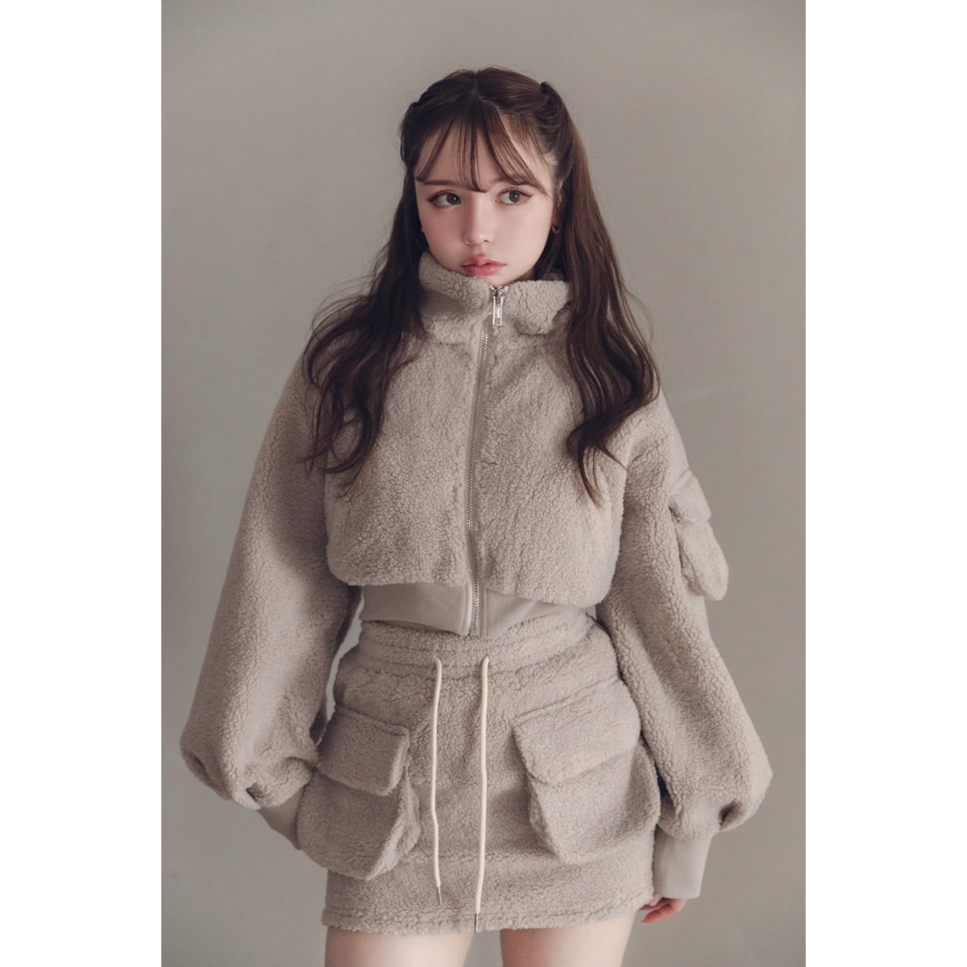 ANDMARY Miffy boa jacket ＆mini skirt セット