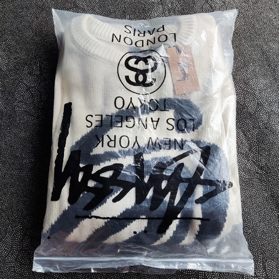 STUSSY Curly Logo  ニットセーター ユニセックス L米色