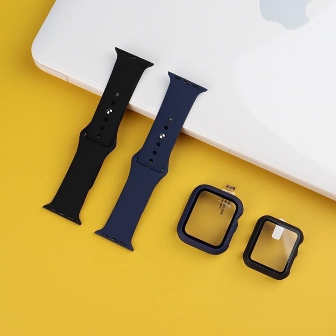 Apple Watch(アップルウォッチ)のApple Watch ベルト付きカバー ミッドナイトブルー 45㎜ メンズの時計(ラバーベルト)の商品写真