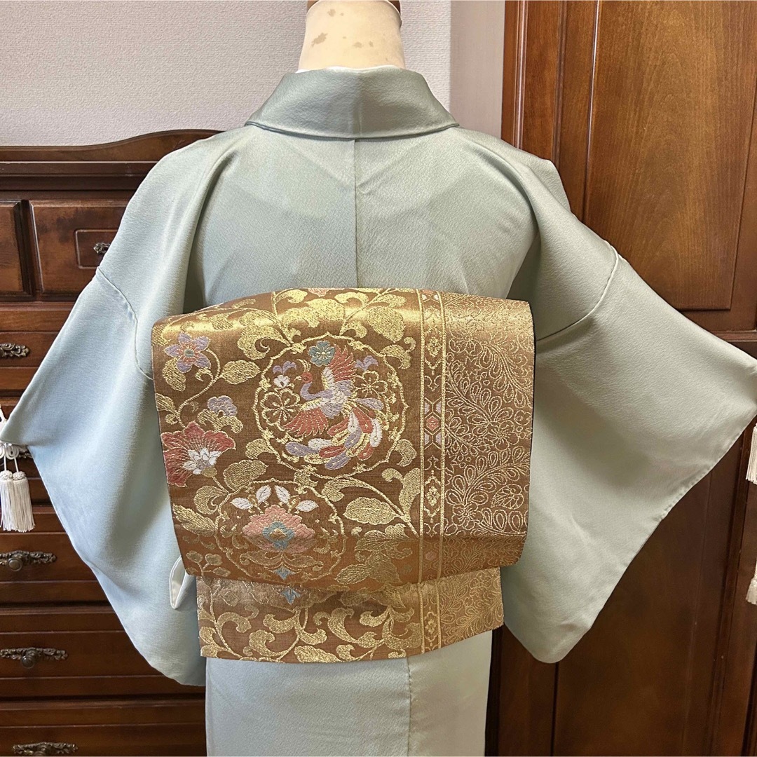 リン訪問着訪問着 スワトウ刺繍 汕頭 水色 総刺繍 絞り 金彩加工 裄丈66cm