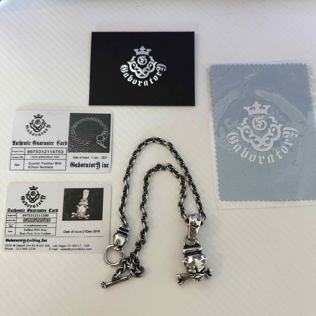 Gaboratory(ガボラトリー)のガボール　ブルドッグ　パンサー　6chain メンズのアクセサリー(ネックレス)の商品写真