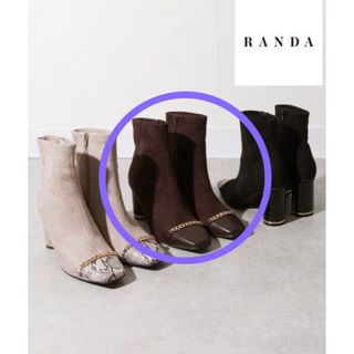 ランダ(RANDA)の★新品★RANDA ランダ チェーン 切り替え スウェード ブーツ ブラウン M(ブーツ)