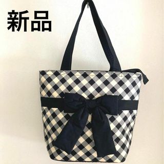 NaRaYa トートバッグSサイズ ホワイト チェック