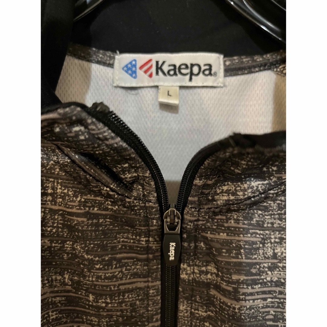 Kaepa(ケイパ)のKaepa ケイパ　ハーフジップ長袖スポーツシャツ　スタンド襟　黒系柄　Lサイズ メンズのトップス(Tシャツ/カットソー(七分/長袖))の商品写真