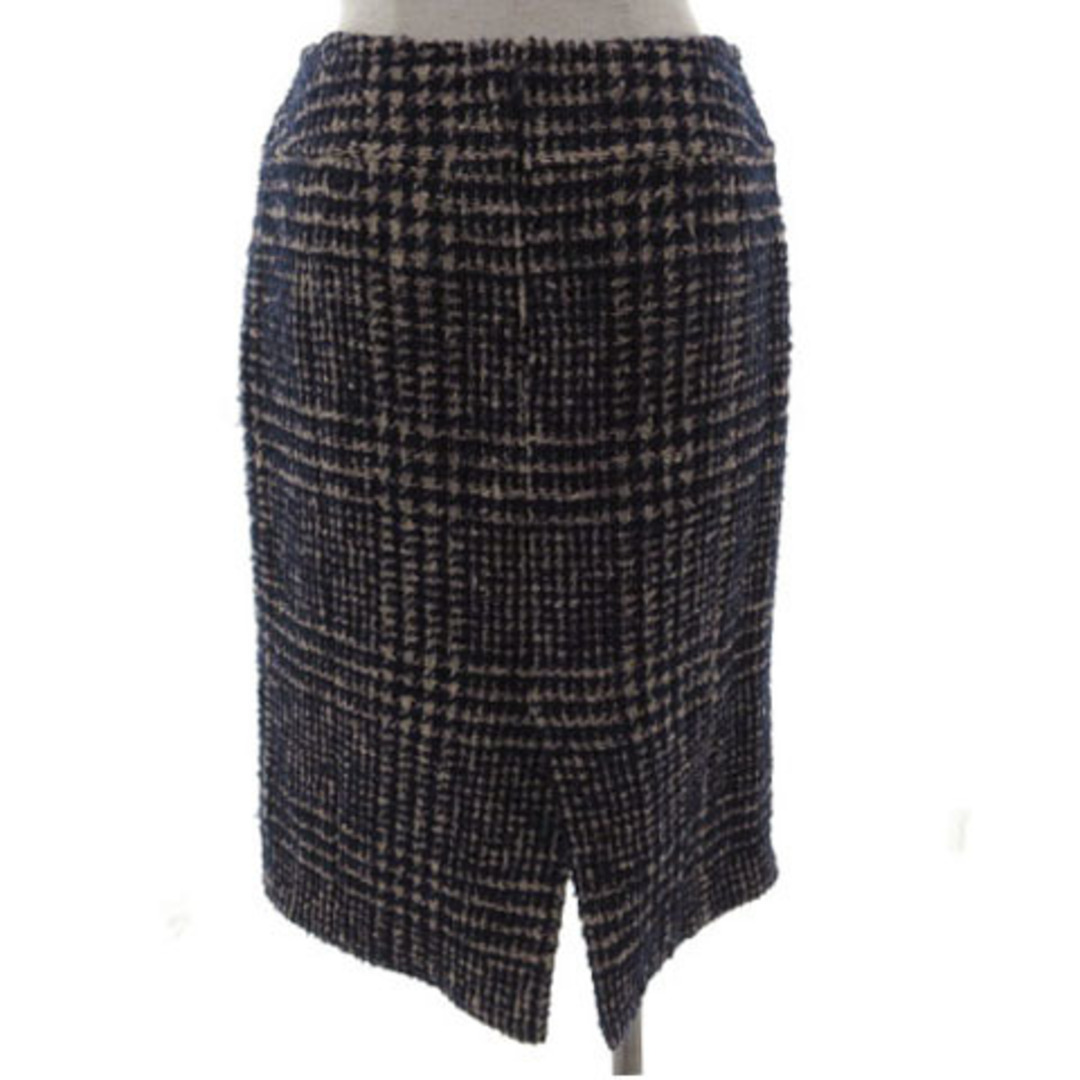 Ballsey(ボールジィ)のBALLSEY スカート ツイード ミディ 厚手 チェック 紫系 ベージュ 38 レディースのスカート(ひざ丈スカート)の商品写真