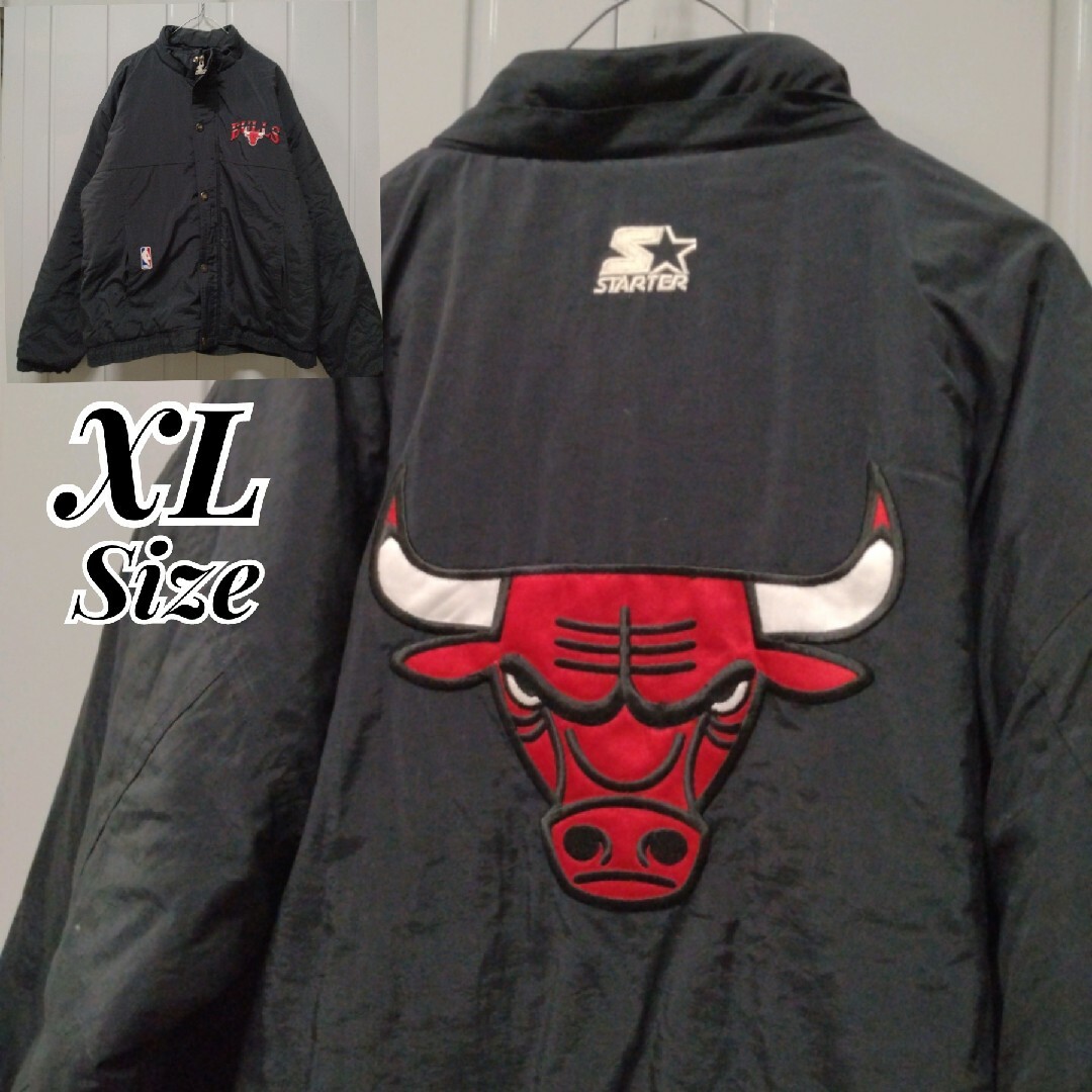 90s STARTER製 CHICAGO BULLS 中綿入りナイロンブルゾン