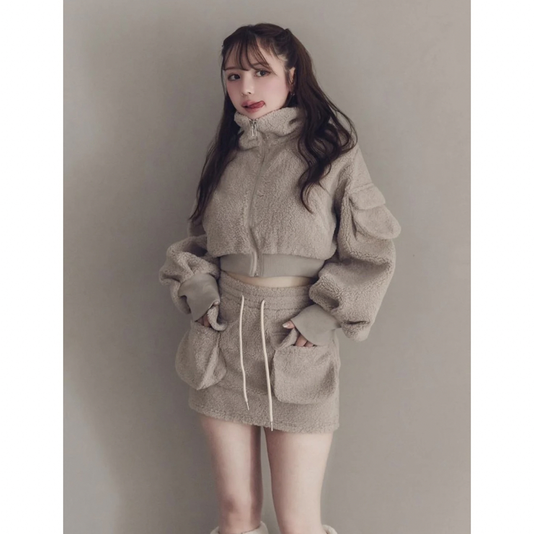 andmary Miffy boa jacket/ mini skirt セット-