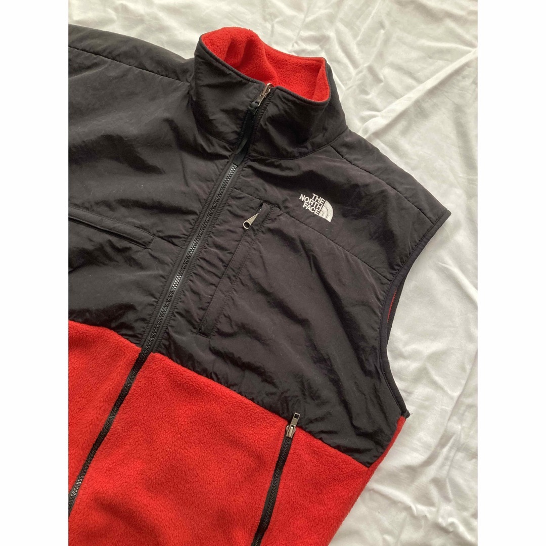 ビンテージノースフェイス 90s デナリフリースベスト XXL程度 赤黒 TNF