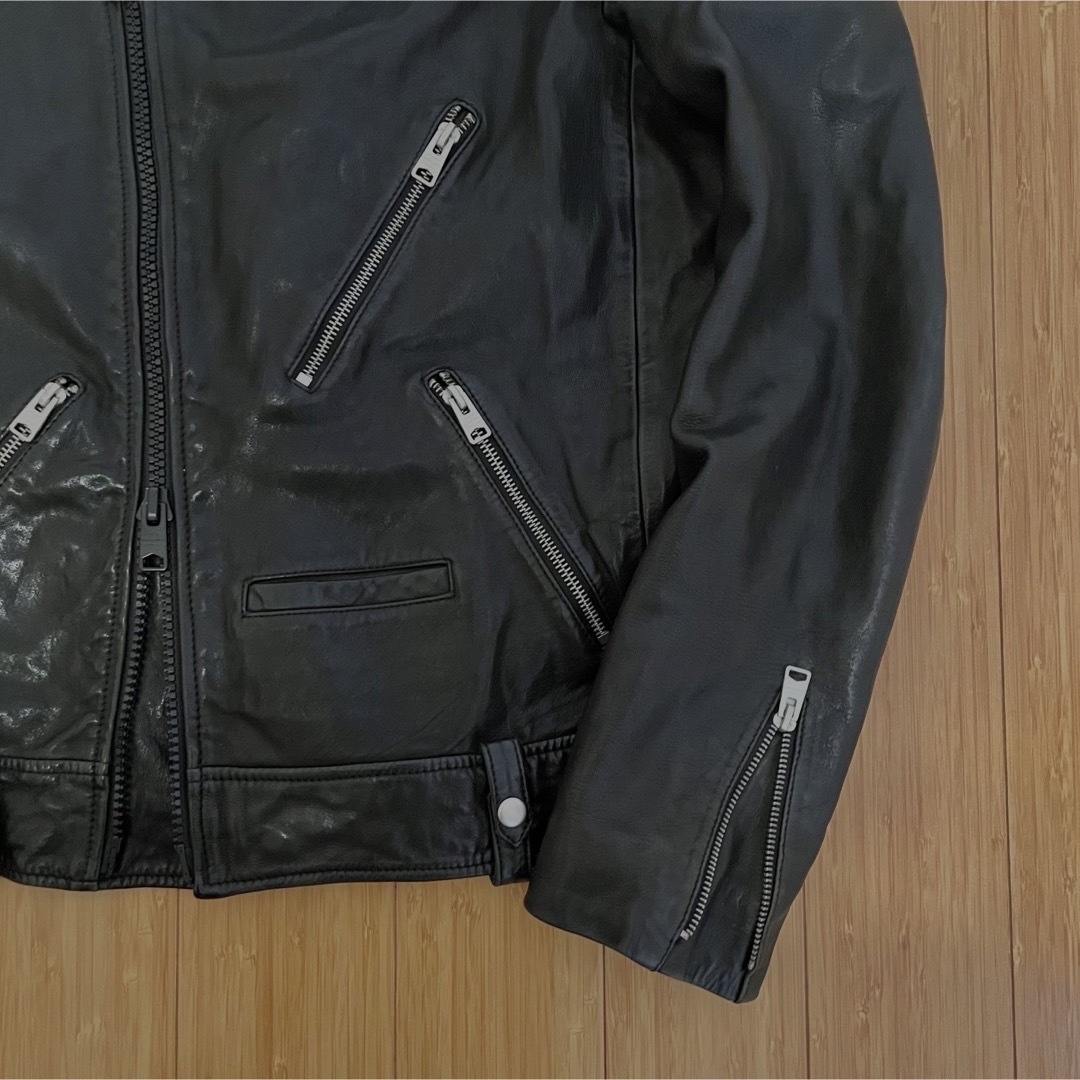 オールセインツ／muir leather biker jacket／black