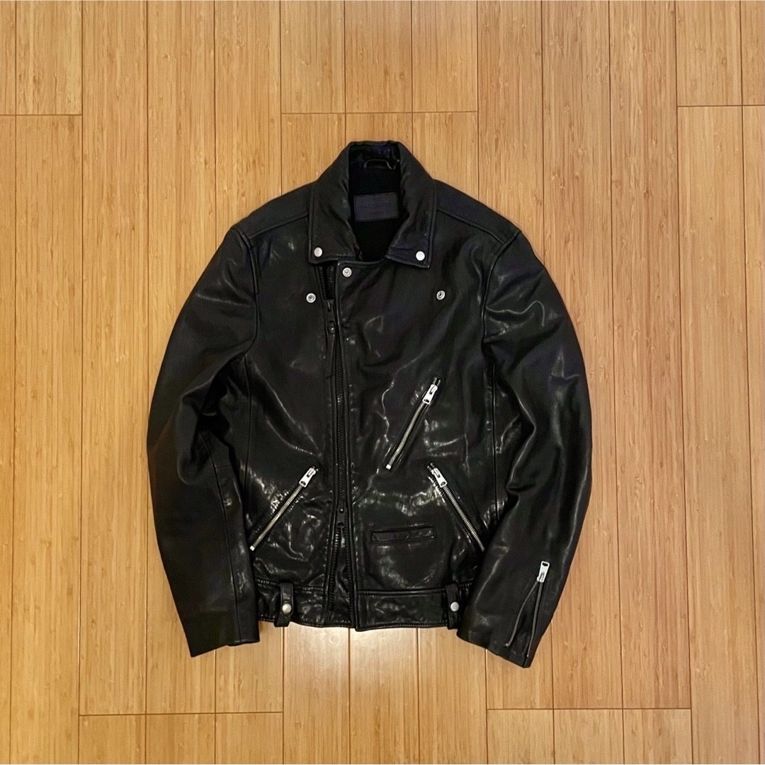 オールセインツ／muir leather biker jacket／black