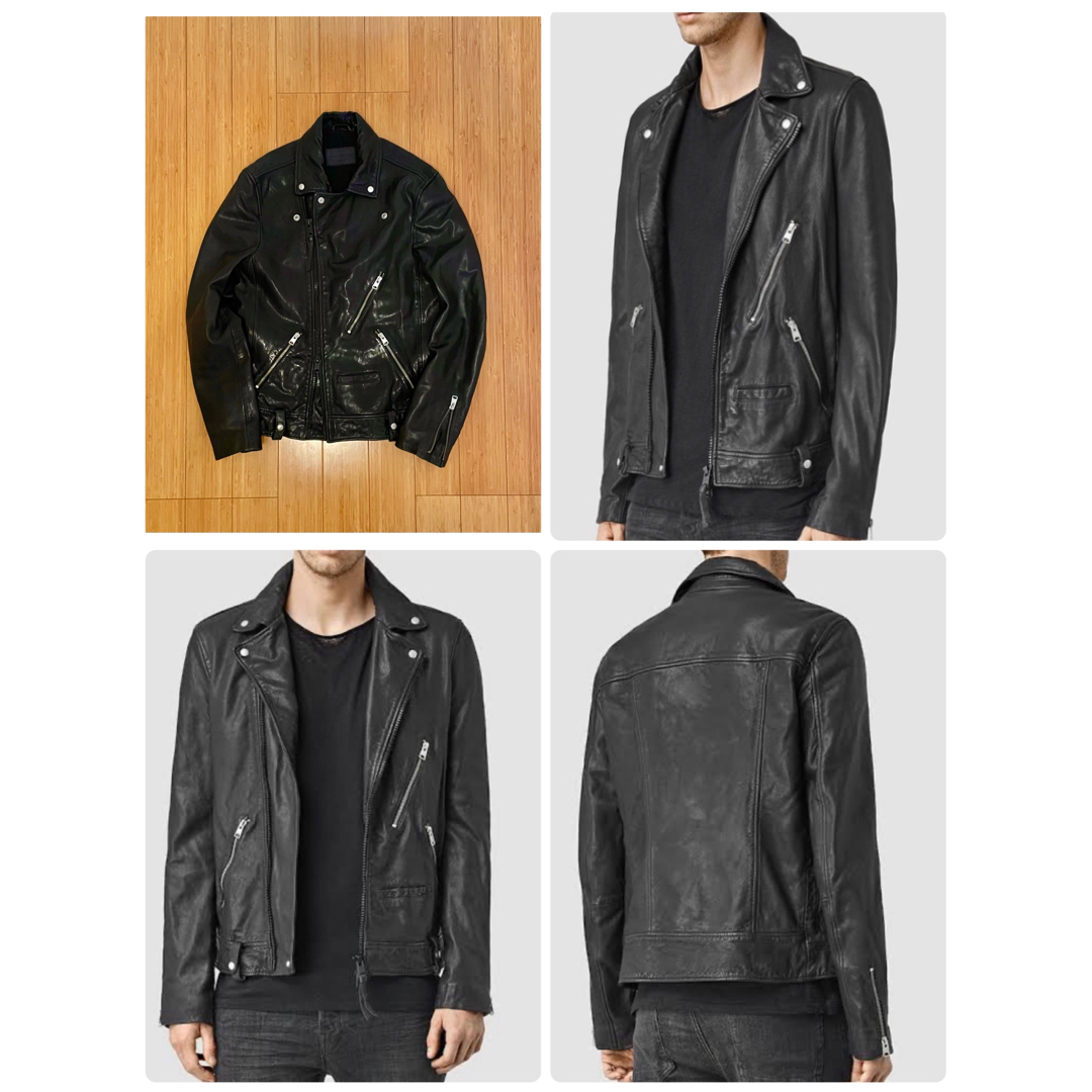 オールセインツ／muir leather biker jacket／black