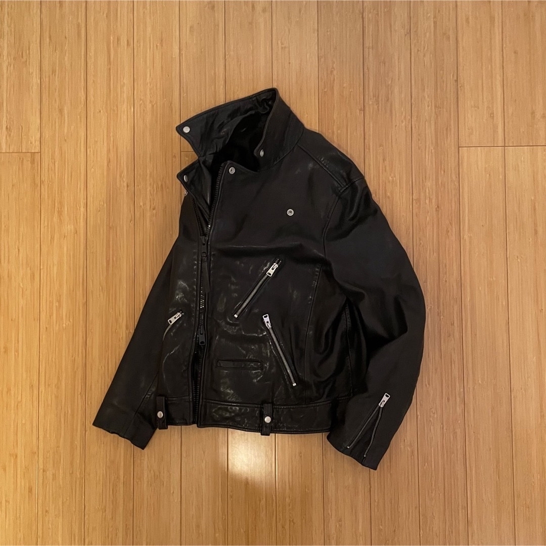 オールセインツ／muir leather biker jacket／black