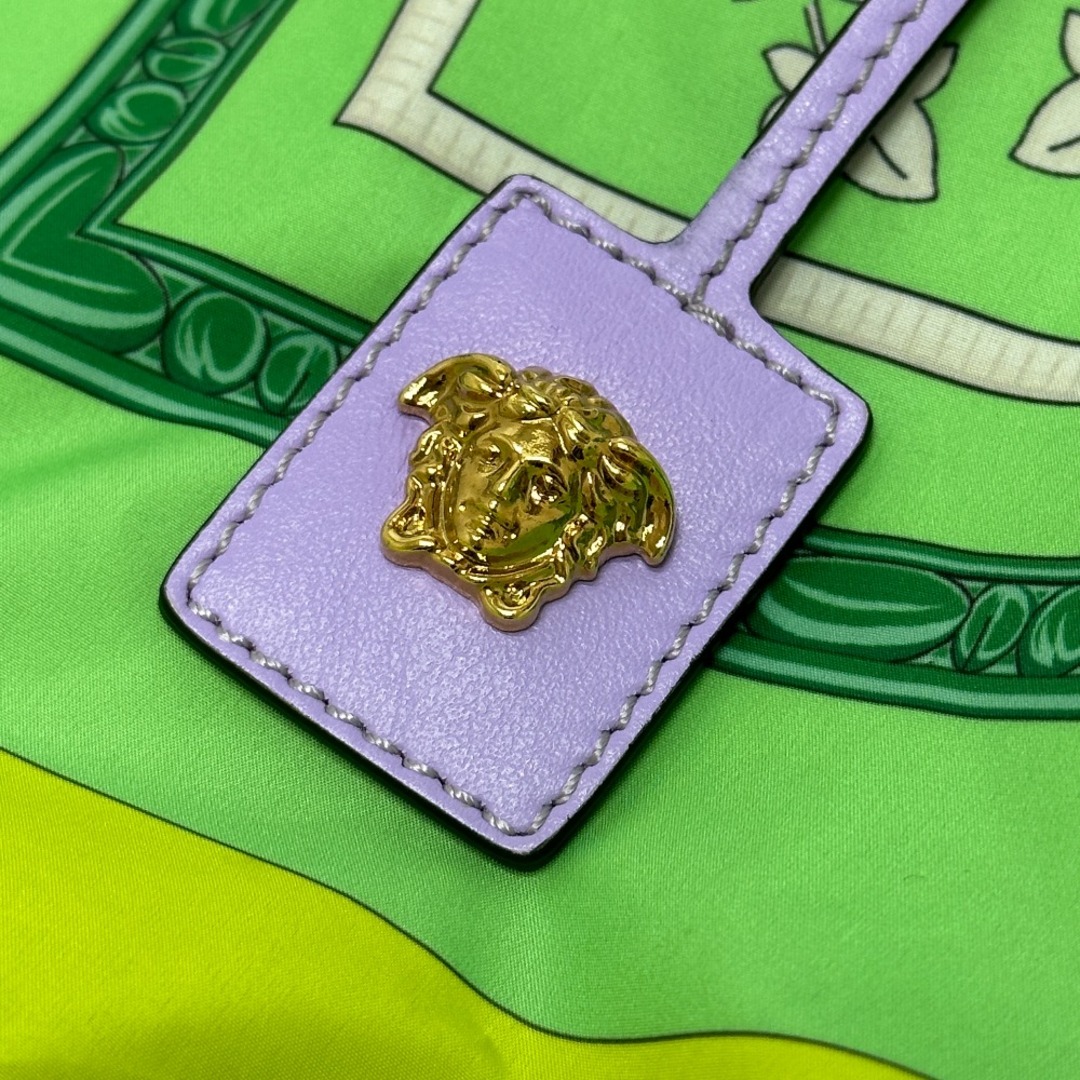 ヴェルサーチ VERSACE メデューサ レオパード 豹柄 ヒョウ ショルダーバッグ カバン トートバッグ ナイロン パープル 美品 7