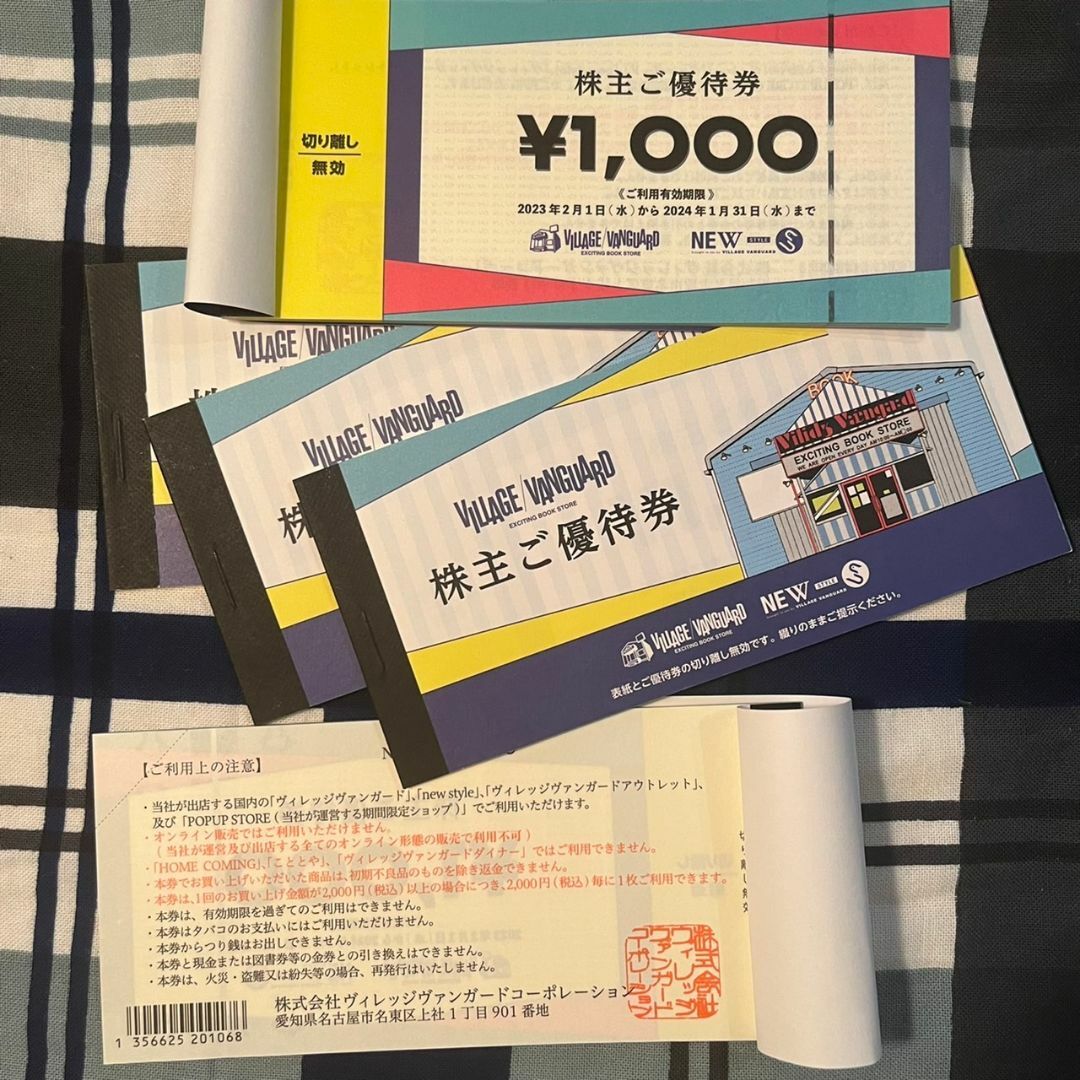 20000円分 ヴィレッジヴァンガード 株主優待券-