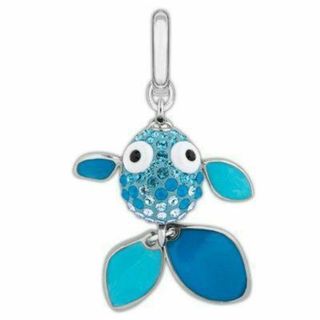 美品　スワロフスキー　金魚　Lychee Blue Fish　ネックレス