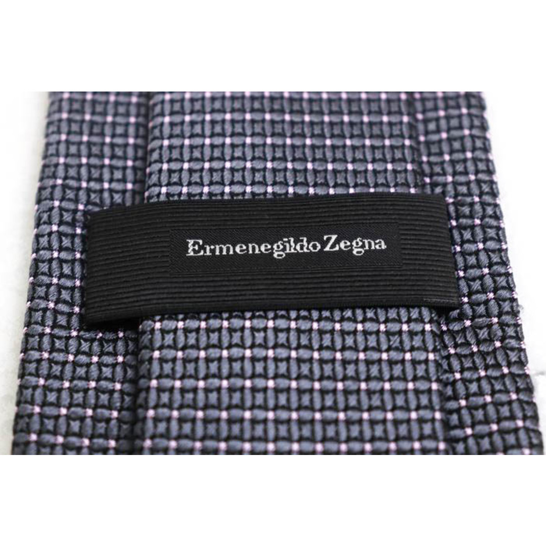 エルメネジルドゼニア ブランド ネクタイ シルク 格子柄 ドット柄 小紋柄 高級 メンズ グレー Ermenegildo Zegna