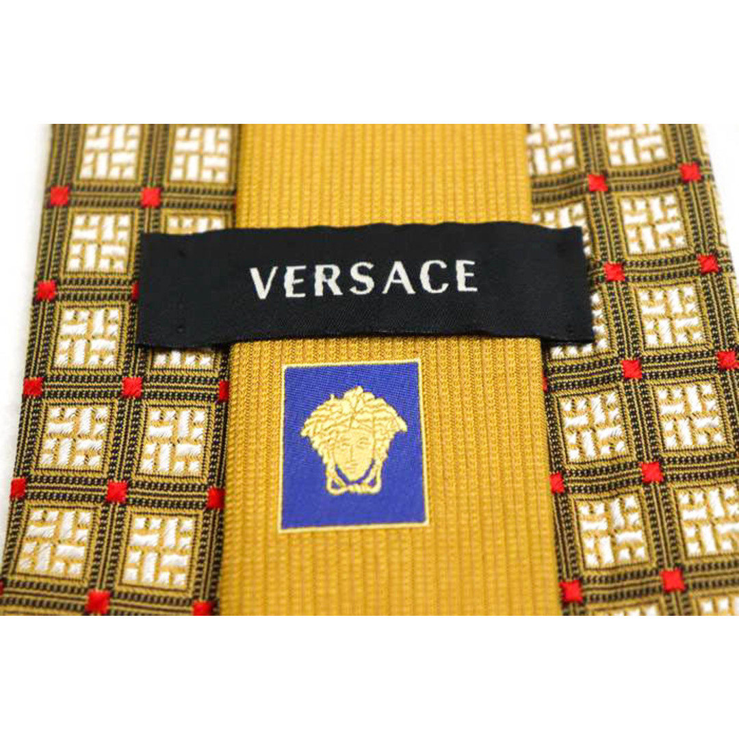 VERSACE(ヴェルサーチ)のヴェルサーチ ブランド ネクタイ シルク ドット柄 メドゥーサ チェンジタイ メンズ グリーン VERSACE メンズのファッション小物(ネクタイ)の商品写真