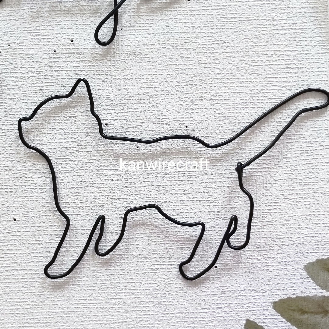 【受注制作、オーダー】 ワイヤーアート ねこ 猫 HappyDays 【受注制作、オーダー】 ワイヤーアート ねこ 猫 HappyDays