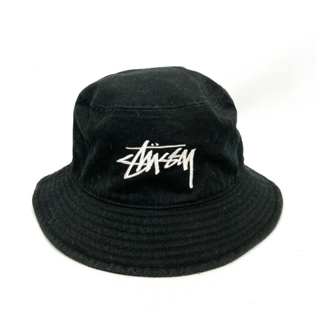 ★STUSSY ステューシー バケットハット/コットン/BLK/無地/size:S/M