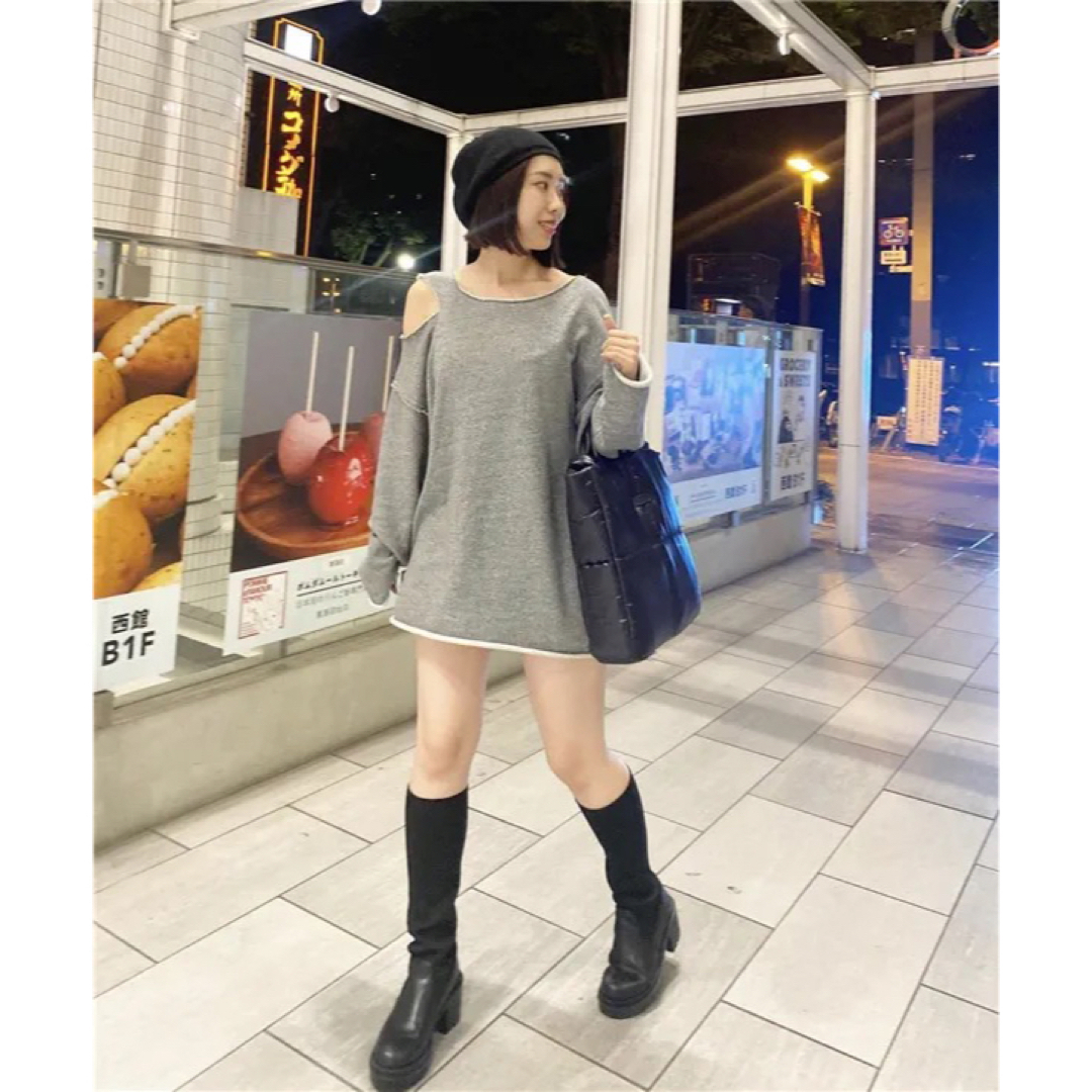 Aby online Chico カットオフ2WAYスウェットミニワンピースの Aby online Chico カットオフ2WAYスウェットミニワンピースの