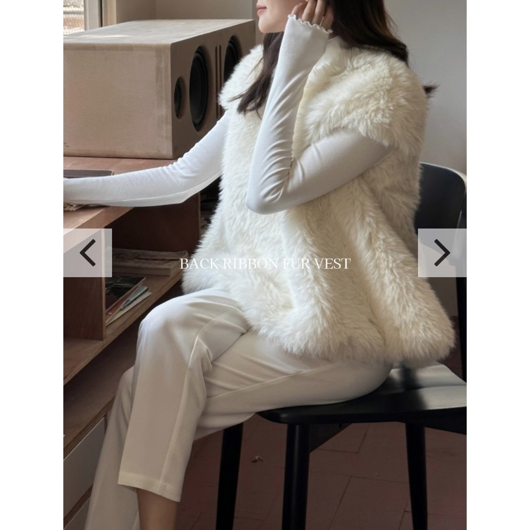 ZARA - birthdaybash BACK RIBBON FUR VESTの通販 by sangchu shop