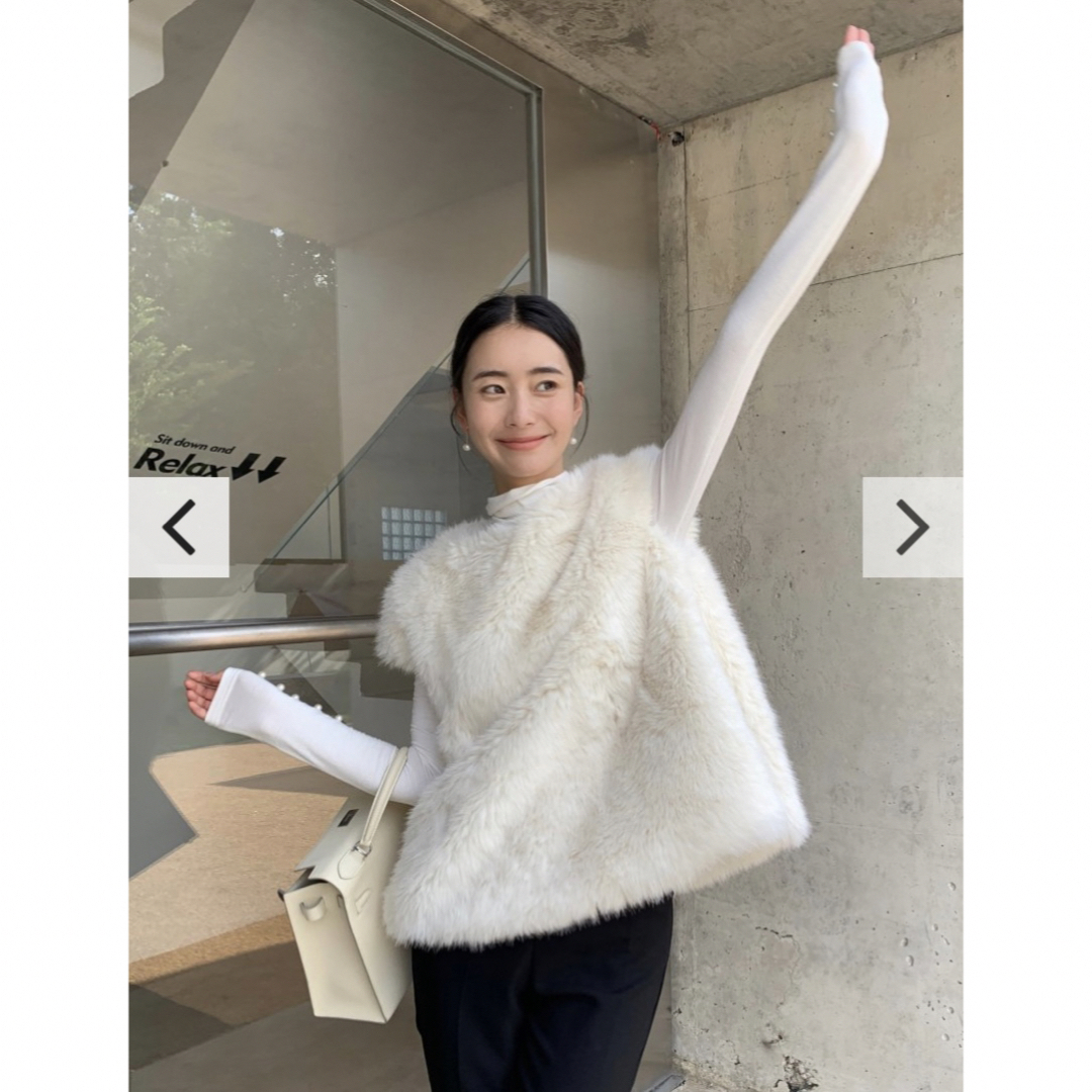 ZARA - birthdaybash BACK RIBBON FUR VESTの通販 by sangchu shop