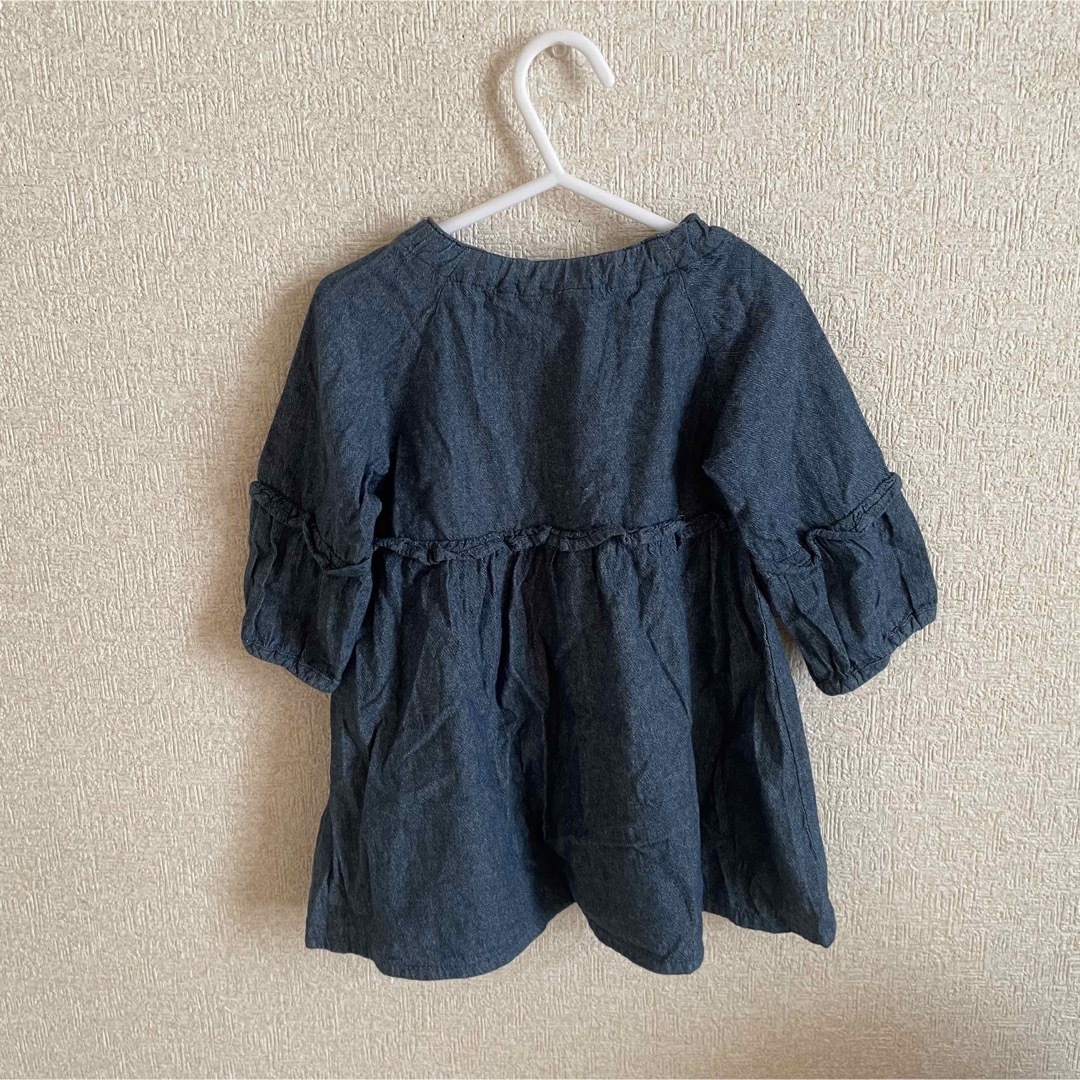 しまむら(シマムラ)のデニムワンピース　90cm ❀CORNHOUSE キッズ/ベビー/マタニティのキッズ服女の子用(90cm~)(ワンピース)の商品写真