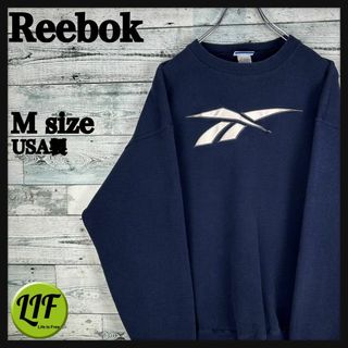 リーボック(Reebok)の【希少‼︎】リーボック USA製 ビック刺繍ロゴ 太アーム スウェット 美品(スウェット)