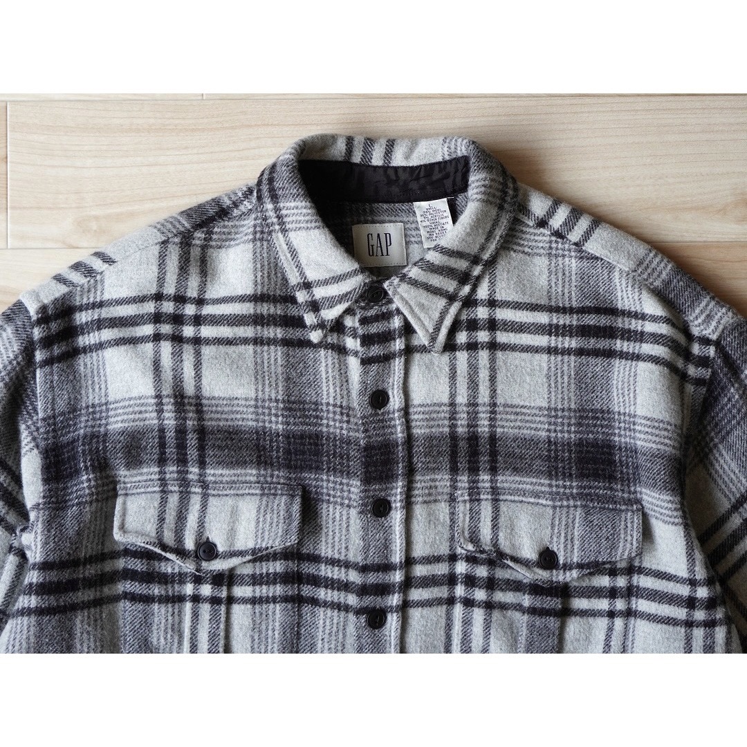 GAP(ギャップ)の90s~00s 古着 OLD GAP ウールシャツ チェックシャツ 白タグ メンズのトップス(シャツ)の商品写真