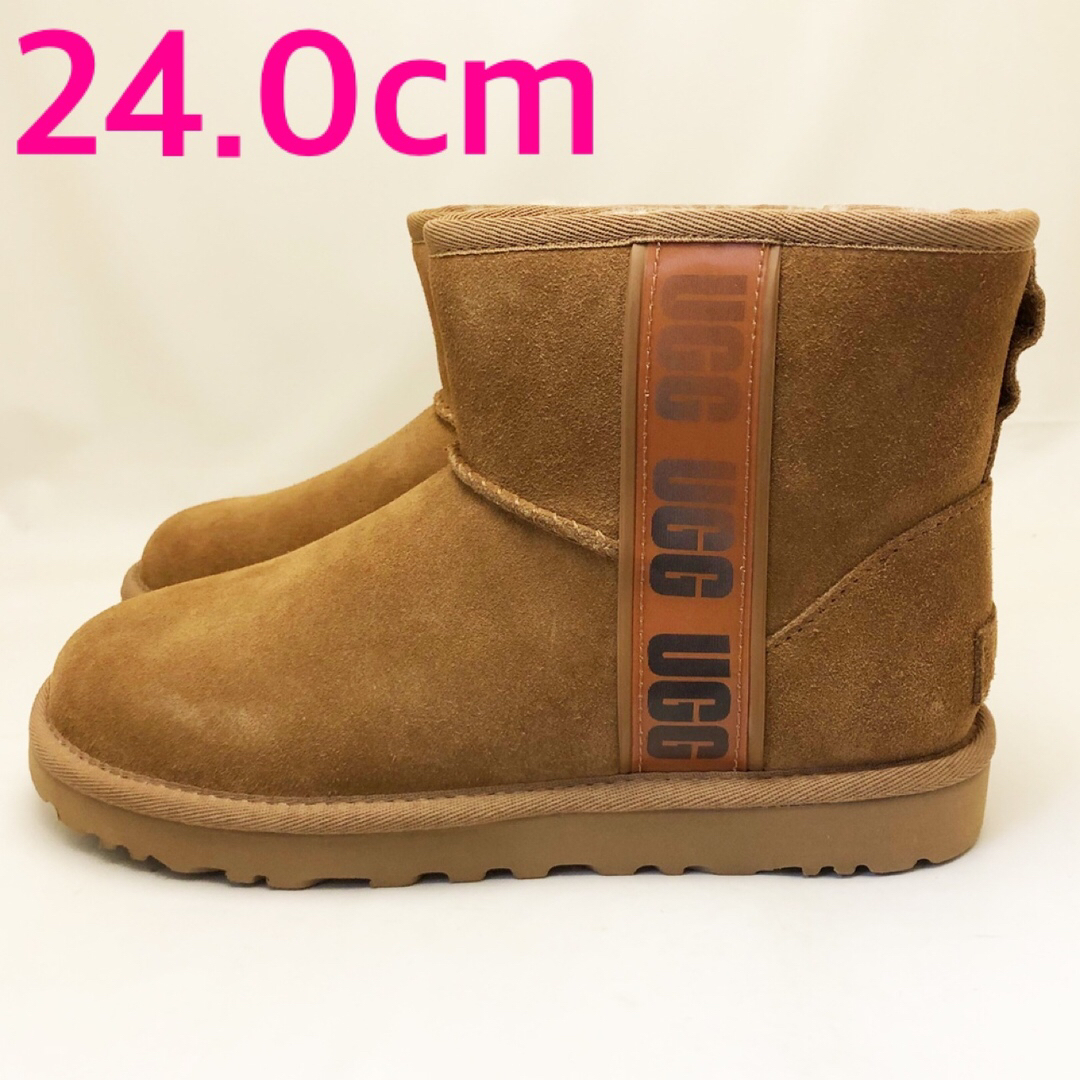 UGG(アグ)の新品 UGG アグ クラシックミニ サイドロゴⅡ チェスナット 24.0cm レディースの靴/シューズ(ブーツ)の商品写真