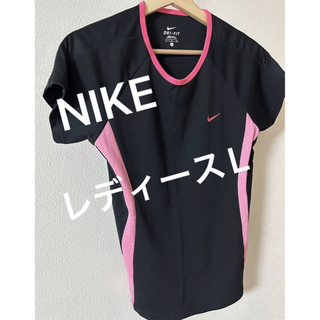 ナイキ(NIKE)のNIKE ナイキ tシャツ ロゴ刺繍 レディースL【美品】(Tシャツ(半袖/袖なし))