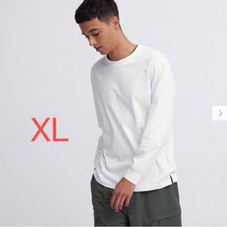 ユニクロ(UNIQLO)のエアリズムコットンUVカットクルーネックT 長袖(Tシャツ/カットソー(七分/長袖))