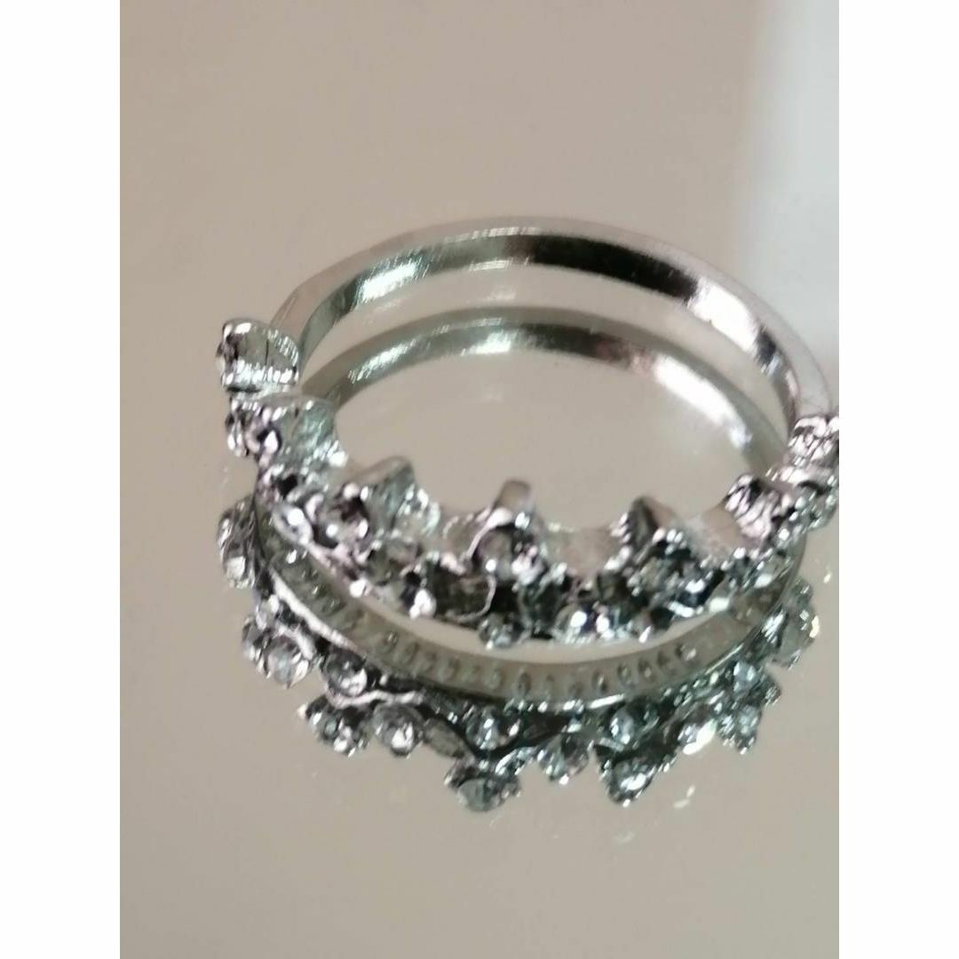 【SALE】リング レディース シルバー クラウン かわいい 指輪 17号 レディースのアクセサリー(リング(指輪))の商品写真