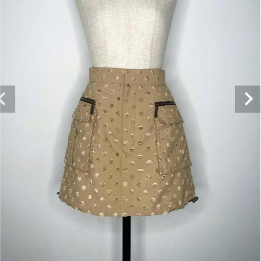 shellerドットスカートベージュ レディースのスカート(ミニスカート)の商品写真