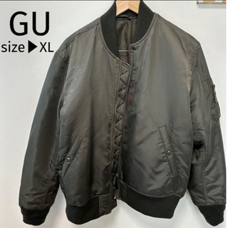 ジーユー(GU)の【値下げ！】GU MA-1 フライトジャケット　アウター　カーキ　中綿入り　XL(フライトジャケット)