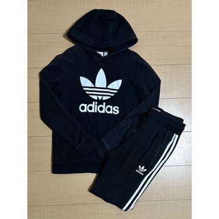 アディダス(adidas)のadidas トレフォイル スウェット 上下セットアップ  150cm(Tシャツ/カットソー)