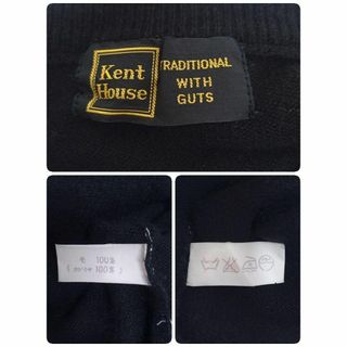 【美品】KENT HOUSE 高級カシミヤ100 ブラックニットセーター F