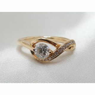 天然ダイヤモンドのリング【0.30ct】【0.07ct】【K18】(リング(指輪))