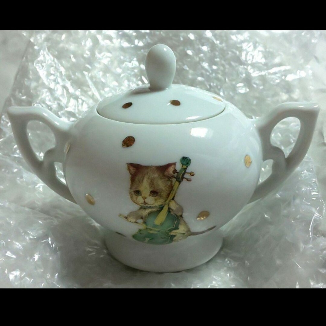 yukiemon ぺたぺた陶器 シュガーポット 楽器隊 猫 コラージュ | フリマアプリ ラクマ