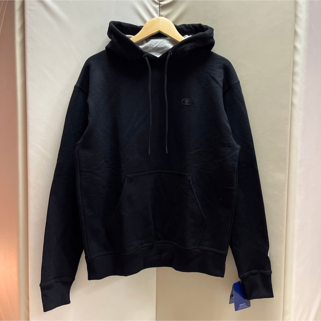 新品 Champion /チャンピオンプルオーバーパーカー M ブラック 裏起毛