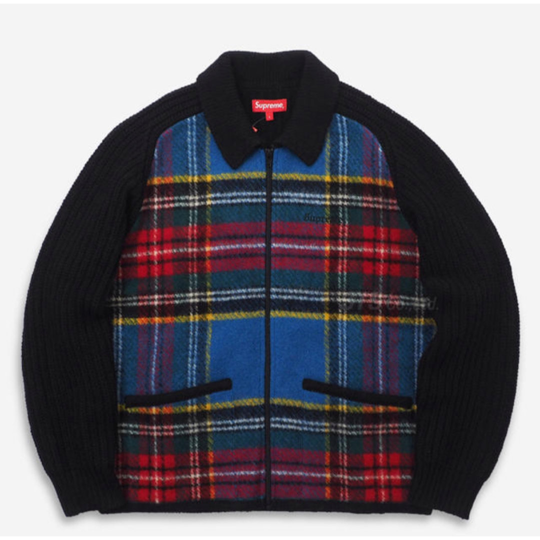 Supreme - Plaid Front Zip Sweater Lサイズ