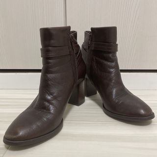 ダイアナ(DIANA)のダイアナ　レザー　ショートブーツ　23.5cmブラウン(ブーツ)