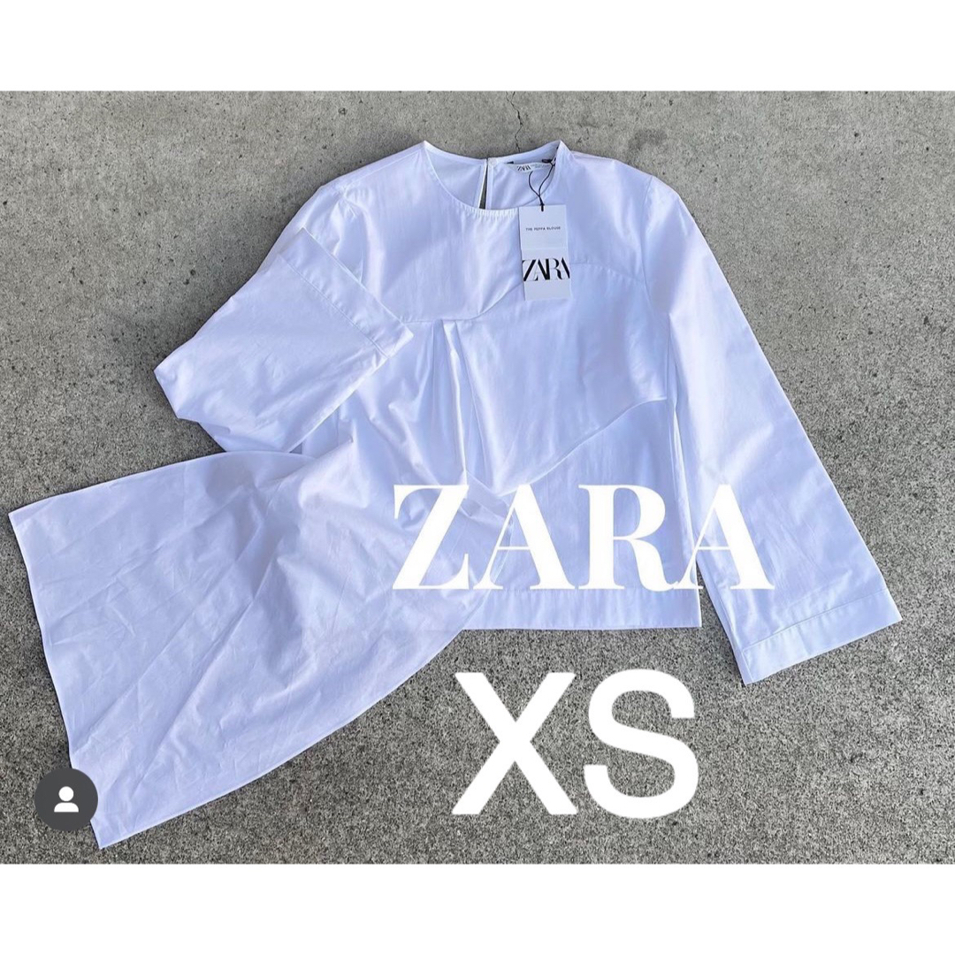 【完売商品】ZARA アシンメトリー　ポプリン　ブラウス　ポプリンブラウス　レア