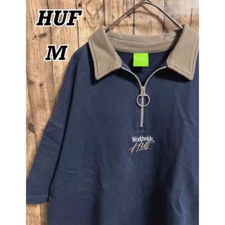 ハフ(HUF)の【HUF】ハフ ハーフジップ Tシャツ 襟切り替え配色(Tシャツ/カットソー(半袖/袖なし))