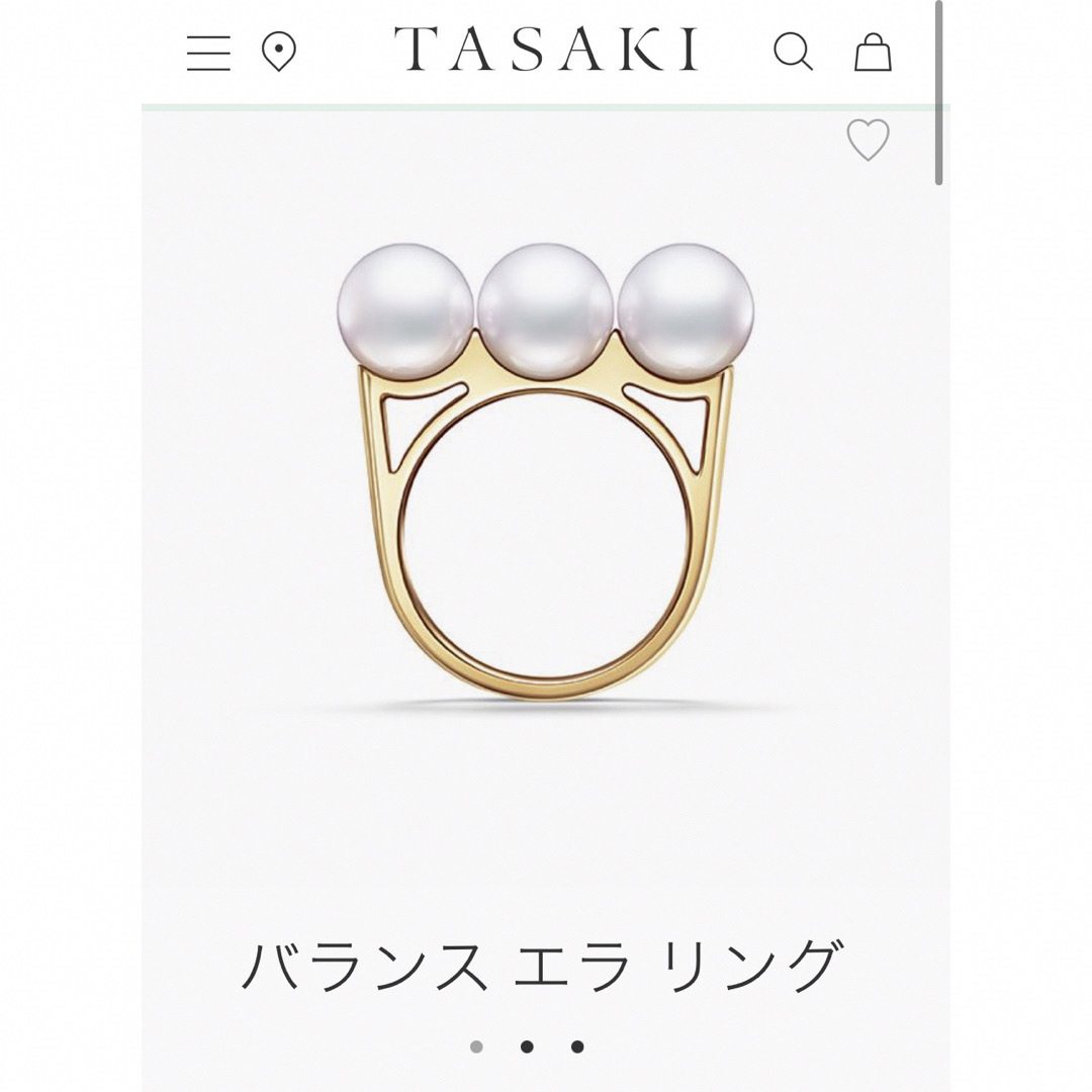 TASAKI - タサキ バランスエラ リング YGK18 14号 保証書付き美 TASAKI - タサキ バランスエラ リング YGK18 14号 保証書付き美