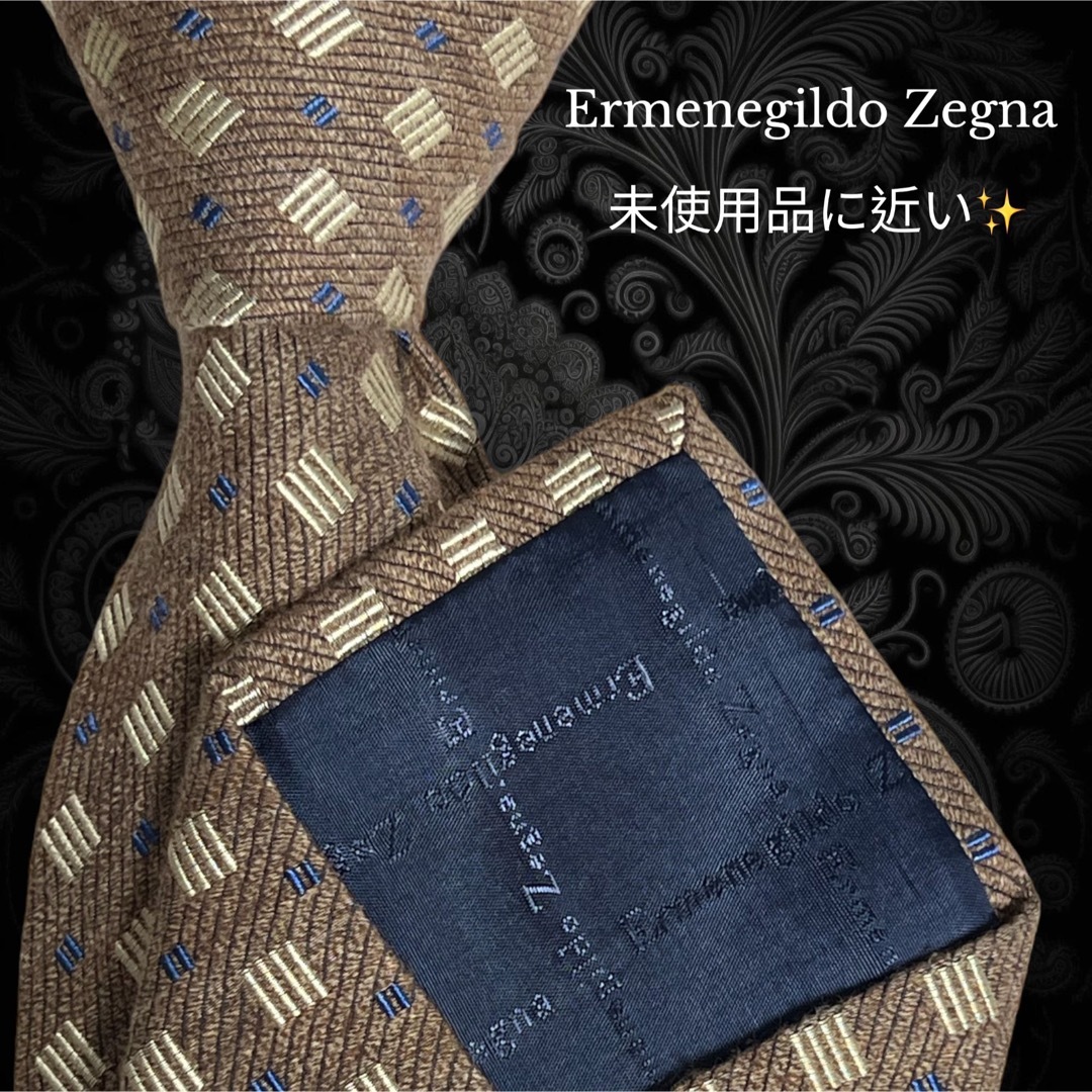 ✨極美品✨ Ermenegildo Zegna ゼニア ベージュ系 総柄