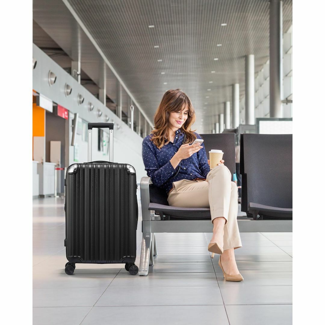 【色: ブラック】SunnyTour 拡張機能 スーツケース 機内持ち込み キャ