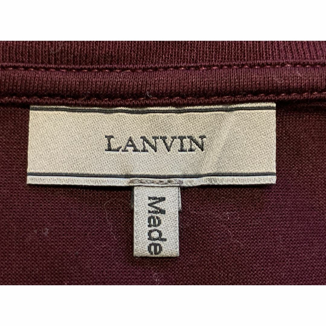 ランバン LANVIN Paris チェック 切り替え Tシャツ M イタリア製
