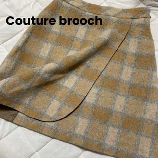 クチュールブローチ(Couture Brooch)のks54 Couture brooch ワールド 巻きスカート風 秋冬 チェック(ひざ丈スカート)